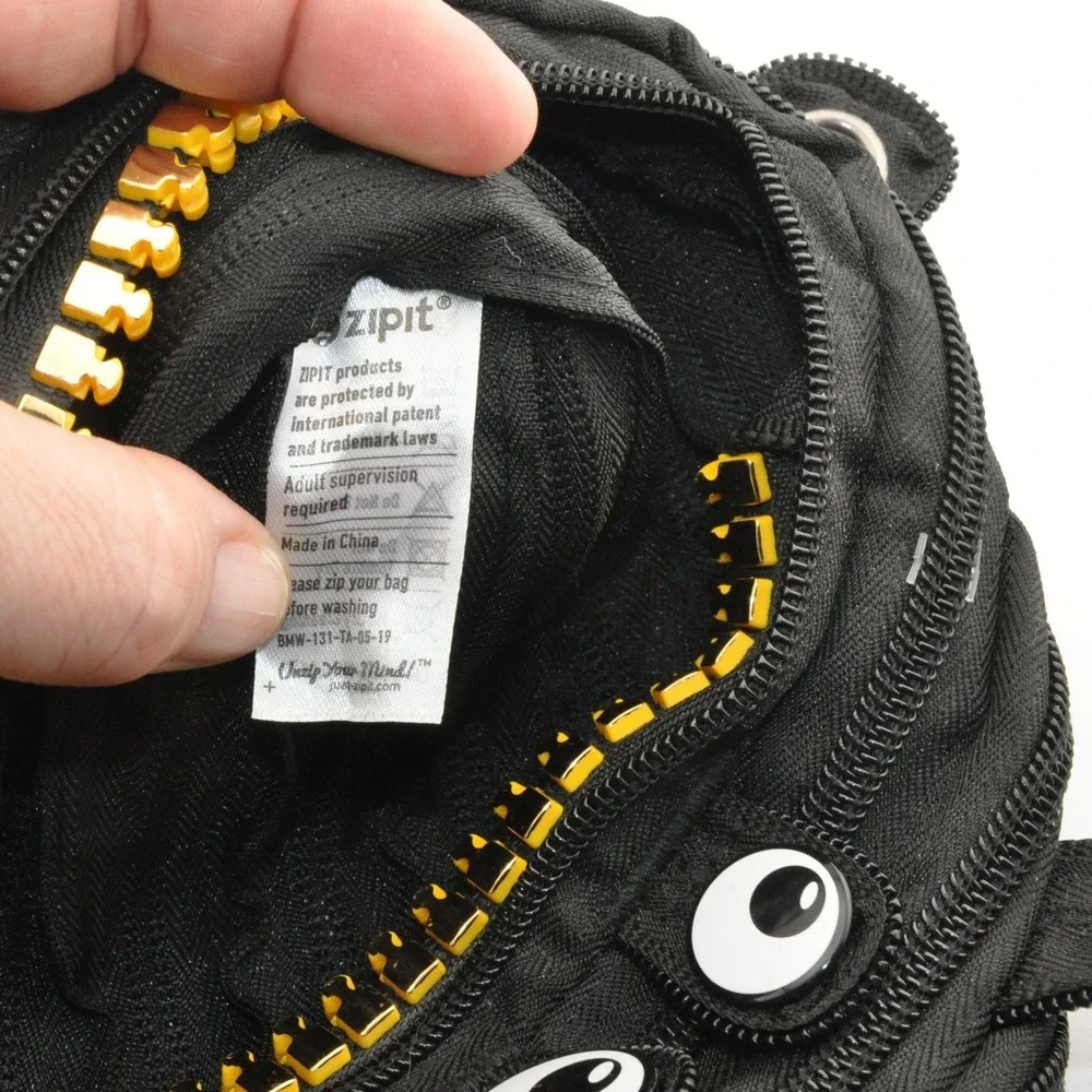 Zipit Monster Pencil Case Small Black Excellent 3-Ring Binder Pouch Yellow Teeth